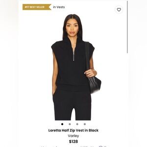 Varley Loretta Half Zip Vest in Black size M